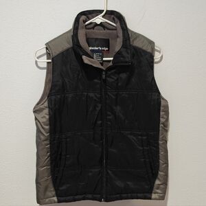 Glacier's Edge Quilted Vest Kids Size Medium 10 12 Black Gray Thick Insulated